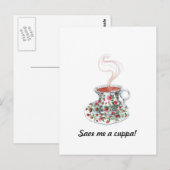 Sparen/maak me een Cuppa! Briefkaart (Voorkant / Achterkant)