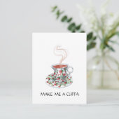 Sparen/maak me een Cuppa! Briefkaart (Staand voorkant)