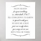 Sparen me een Seat Elegant Wedding Memorial Voorzi Poster (Voorkant)