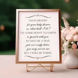 Sparen me een Zitplaats Elegant Baby shower Memori Poster