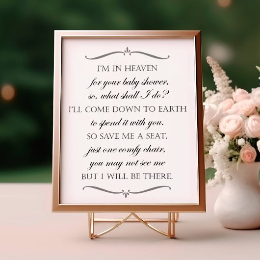 Sparen me een Zitplaats Elegant Baby shower Memori Poster
