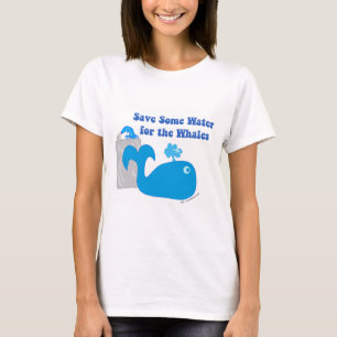 Sparen me wat water grappige walvis Cartoon T-shirt