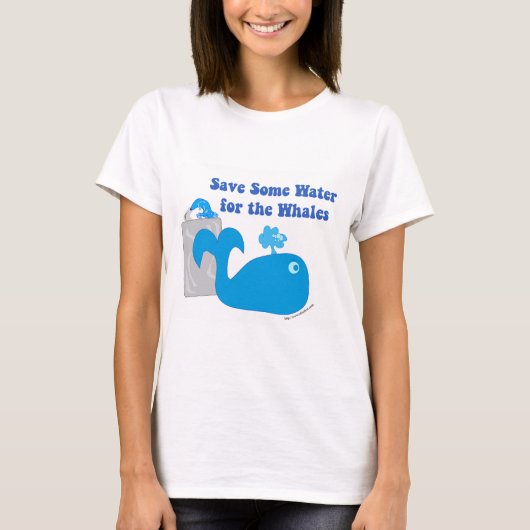 Sparen me wat water grappige walvis Cartoon T-shirt (Voorkant)