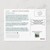 Sparen Off-Leash Dog Walking Senator Feinstein! Briefkaart (Achterkant)