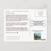 Sparen Off-Leash Dog Walking Senator Feinstein Briefkaart (Achterkant)