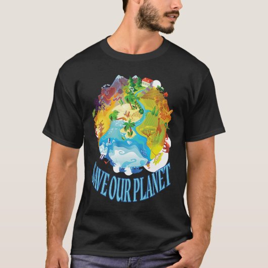 Sparen ons Gezegde van het Zee van het Planet T-shirt (Voorkant)