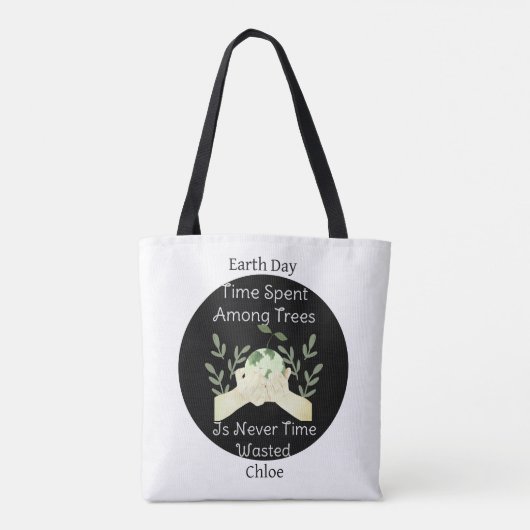 sparen onze aarde , aarddag , liefdesaarde , perso tote bag (Achterkant)