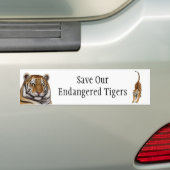 Sparen onze bedreigde Bumpersticker van Tijgers (Op auto)