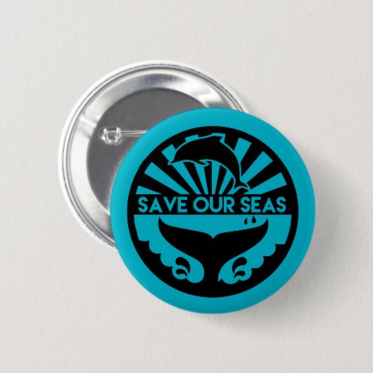 Sparen onze Button van Zeeen - sparen de Oceanen (Voorkant /achterkant)