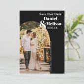 Sparen Onze Dartfoto Typografie Weddenschap Save The Date (Staand voorkant)