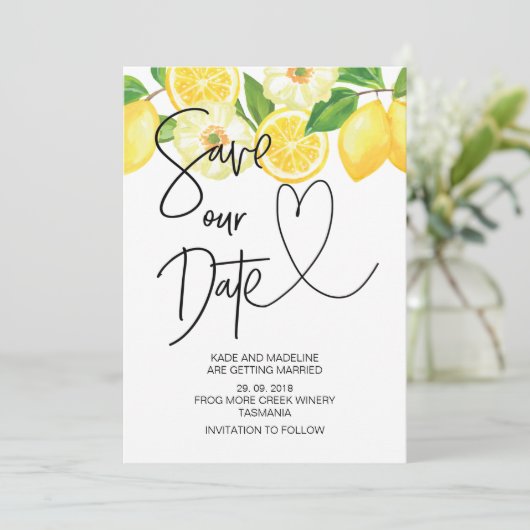 Sparen Onze Datum de Zomer van het Woensdag Kaart (Staand voorkant)