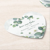 Sparen onze Datum Eucalyptus Greenery Succulent Ma Kartonnen Onderzetters (Gekanteld)