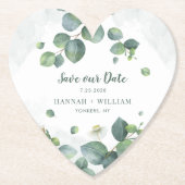 Sparen onze Datum Eucalyptus Greenery Succulent Ma Kartonnen Onderzetters (Voorkant)