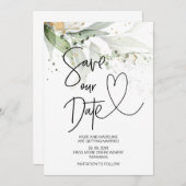 Sparen onze Datum Groene Eucalyptus Weddenschap El Kaart (Voorkant / Achterkant)
