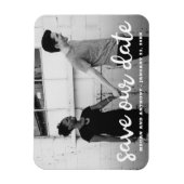 Sparen onze Datum Moderne Handgeschreven Foto van  Magneet (Verticaal)