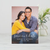Sparen onze Datum Moderne Handgeschreven Foto van Save The Date (Staand voorkant)