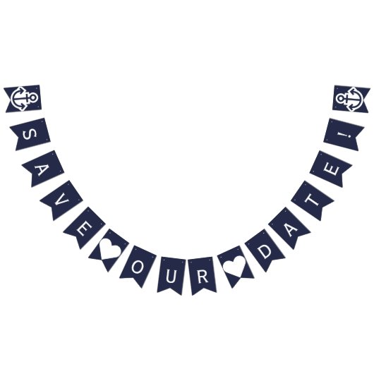 Sparen onze Datum Nautical Bunting Foto Prop Vlaggetjes (Alle)