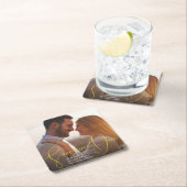 Sparen onze Datum Verfijnde Lijnen Vloeiend Handsc Kartonnen Onderzetters (Insitu)