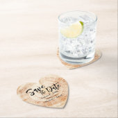 Sparen onze datum Wood grain Wedding Rustic Kartonnen Onderzetters (Insitu)