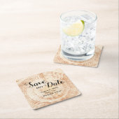 Sparen onze datum Wood grain Wedding Rustic Kartonnen Onderzetters (Insitu)