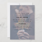 Sparen Onze Datum Zwarte & Witte Calligrafie van d Save The Date (Achterkant)