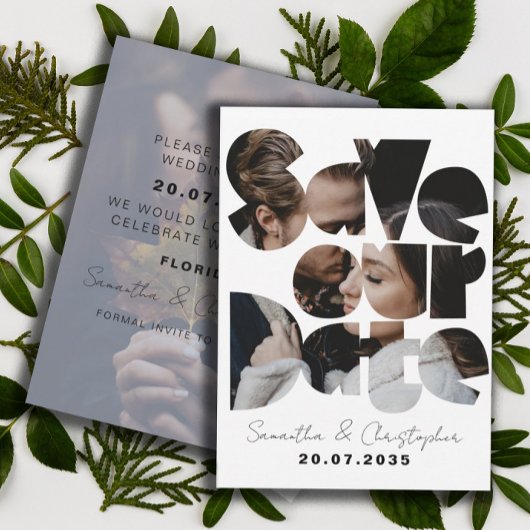 Sparen Onze Datum Zwarte & Witte Calligrafie van d Save The Date