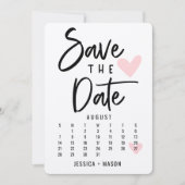 Sparen onze DatumKalender Modern Rustic Kraft Kaar (Voorkant)
