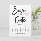 Sparen onze DatumKalender Modern Rustic Kraft Kaar (Staand voorkant)