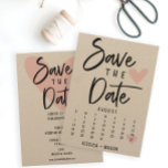 Sparen onze DatumKalender Modern Rustic Kraft Kaar<br><div class="desc">Gefeliciteerd met je verloving! Zorg ervoor iedereen uw grote evenement met onze mooie kalender kan bijwonen sparen de Data! Klik op de knop "Personaliseren" - en klik vervolgens op "Klik om verder aan te passen" om aan de slag te gaan met uw indeling! Bewerk de agenda eenvoudig en verplaats het...</div>