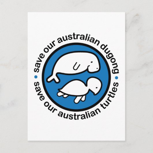 Sparen onze dugong & schildpadden briefkaart (Voorkant)