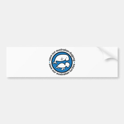 Sparen onze dugong & schildpadden bumpersticker (Voorkant)