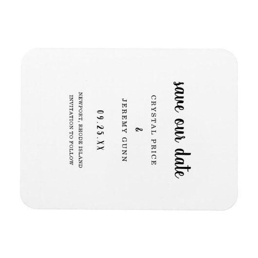 Sparen onze Minimale Weddenschap van de Datum Magneet (Horizontaal)