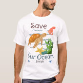 sparen onze oceaan , aarddag , liefdesaarde , pers t-shirt (Voorkant)