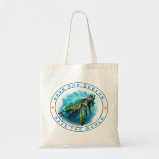 Sparen Onze Oceanen - de Schildpad van het Zee Tote Bag