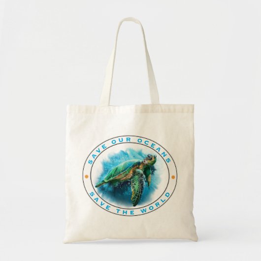 Sparen Onze Oceanen - de Schildpad van het Zee Tote Bag (Voorkant)