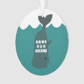 Sparen onze oceanen Milieukundewalvis Kind Ornament (voorkant)