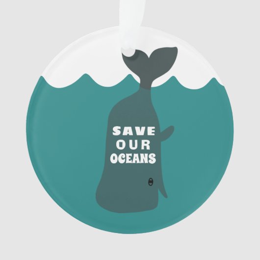 Sparen onze oceanen Milieukundewalvis Kind Ornament (voorkant)