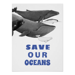 Sparen onze oceanen Milieukundewalvis Kind Perfect Poster
