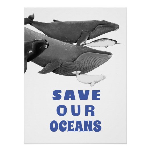 Sparen onze oceanen Milieukundewalvis Kind Perfect Poster (Voorkant)