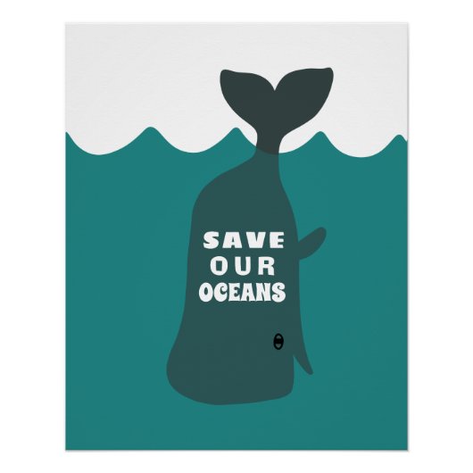 Sparen onze oceanen Milieukundewalvis Kind Perfect Poster (Voorkant)