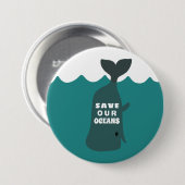 Sparen onze oceanen Milieukundewalvis Kind Ronde Button 7,6 Cm (Voorkant /achterkant)