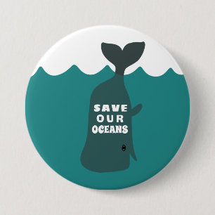 Sparen onze oceanen Milieukundewalvis Kind Ronde Button 7,6 Cm