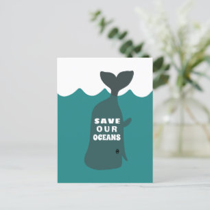 Sparen onze oceanen Milieukunstwalvis Briefkaart