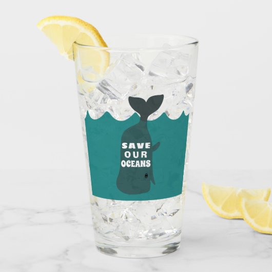 Sparen onze oceanen Milieukunstwalvis Glas (Voorkant ijs)