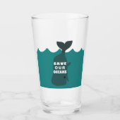 Sparen onze oceanen Milieukunstwalvis Glas (Voorkant)