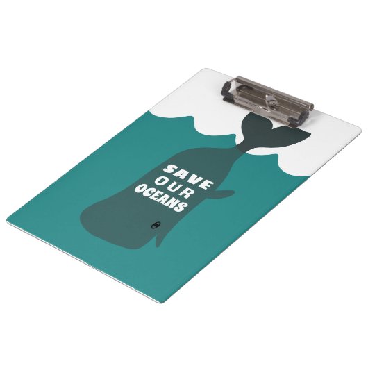 Sparen onze oceanen Milieukunstwalvis Klembord (Gekanteld)