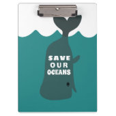 Sparen onze oceanen Milieukunstwalvis Klembord (Voorkant)