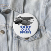Sparen onze oceanen Milieukunstwalvis Ronde Button 4,0 Cm (In situ)