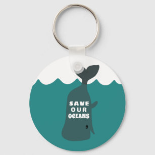 Sparen onze oceanen Milieukunstwalvis Sleutelhanger