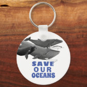 Sparen onze oceanen Milieukunstwalvis Sleutelhanger (Voorkant)